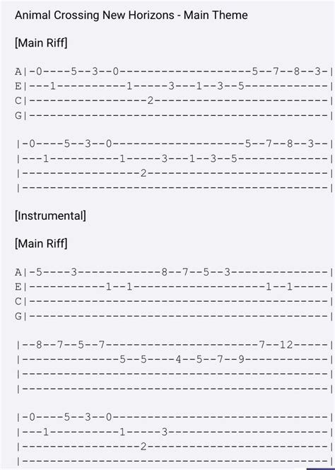 animal crossing guitar tabs|Animal Crossing Tabs .